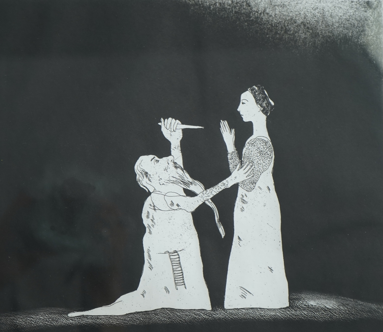 David Hockney RA, b. 1937, 'Old Rinkrank Threatens the Princess'